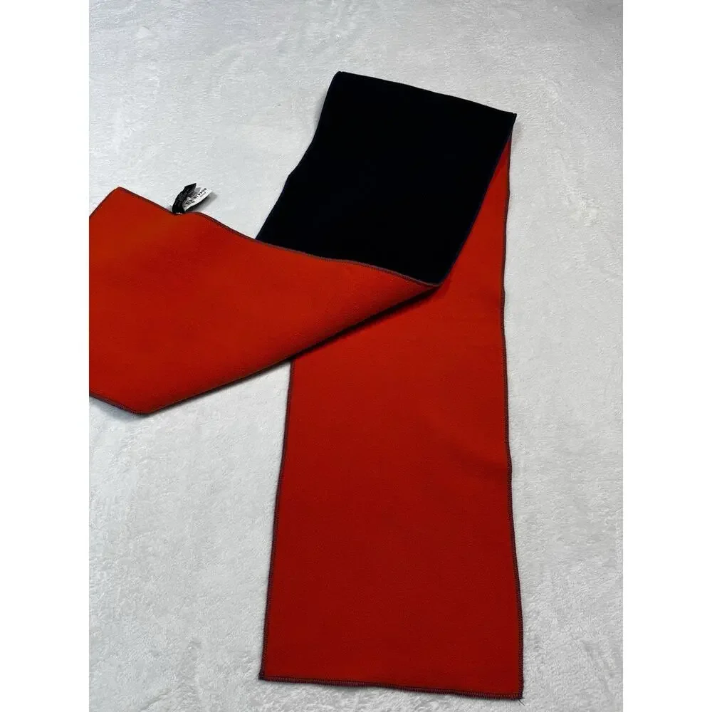 Polo Jeans Co RL-67 Fleece Scarf Black Red Reversible Logo Trim NWT Vintage Y2K